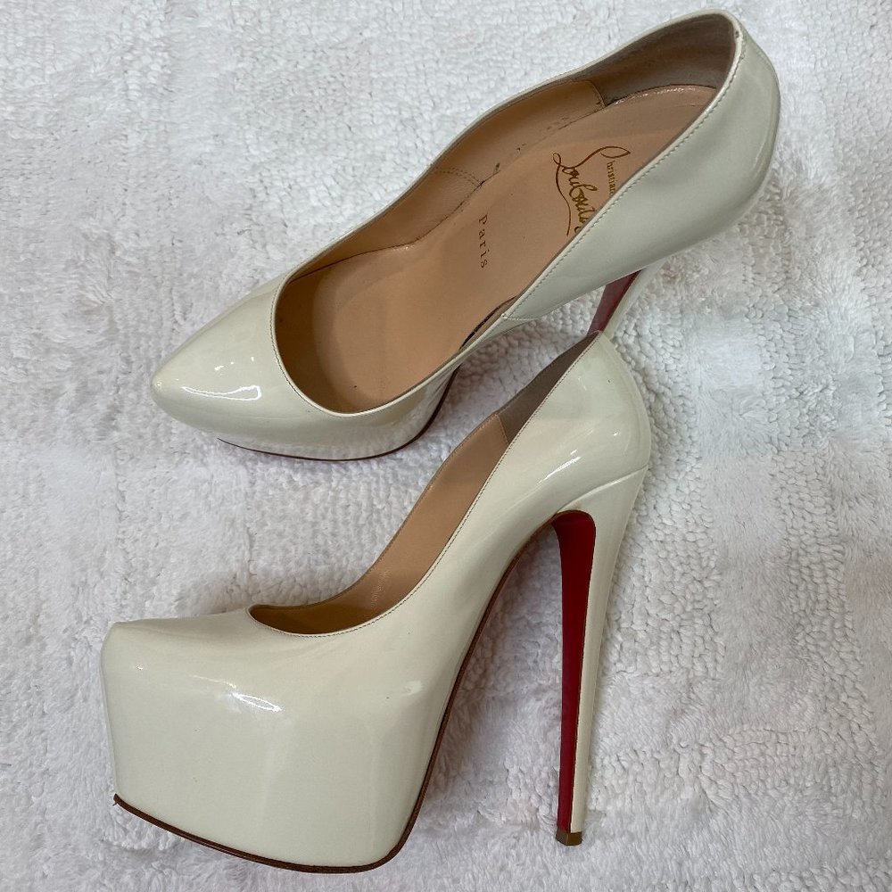 Christian Louboutin White Patent Leather Daffodile